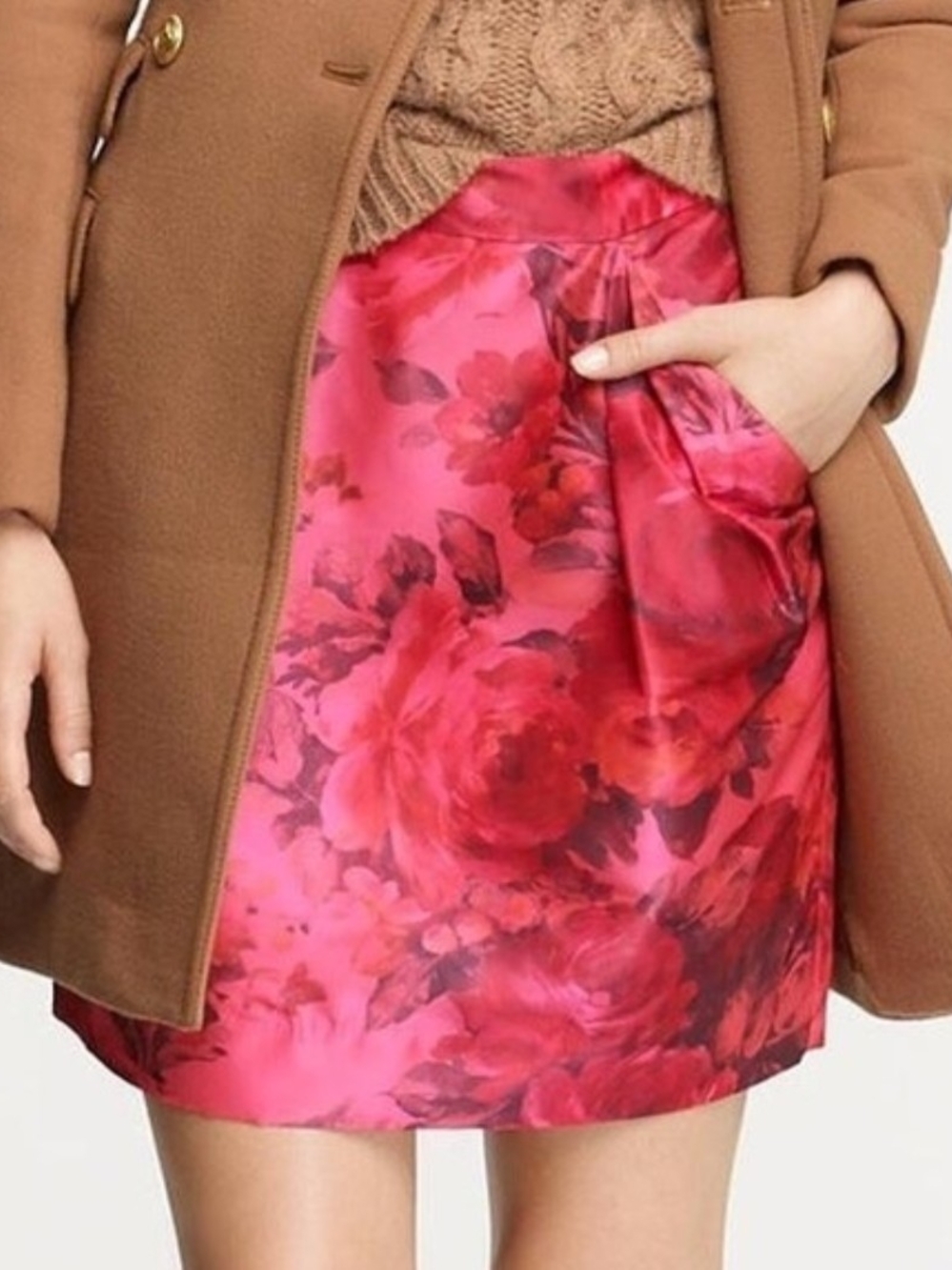 JCrew Pink Floral Mini Skirt